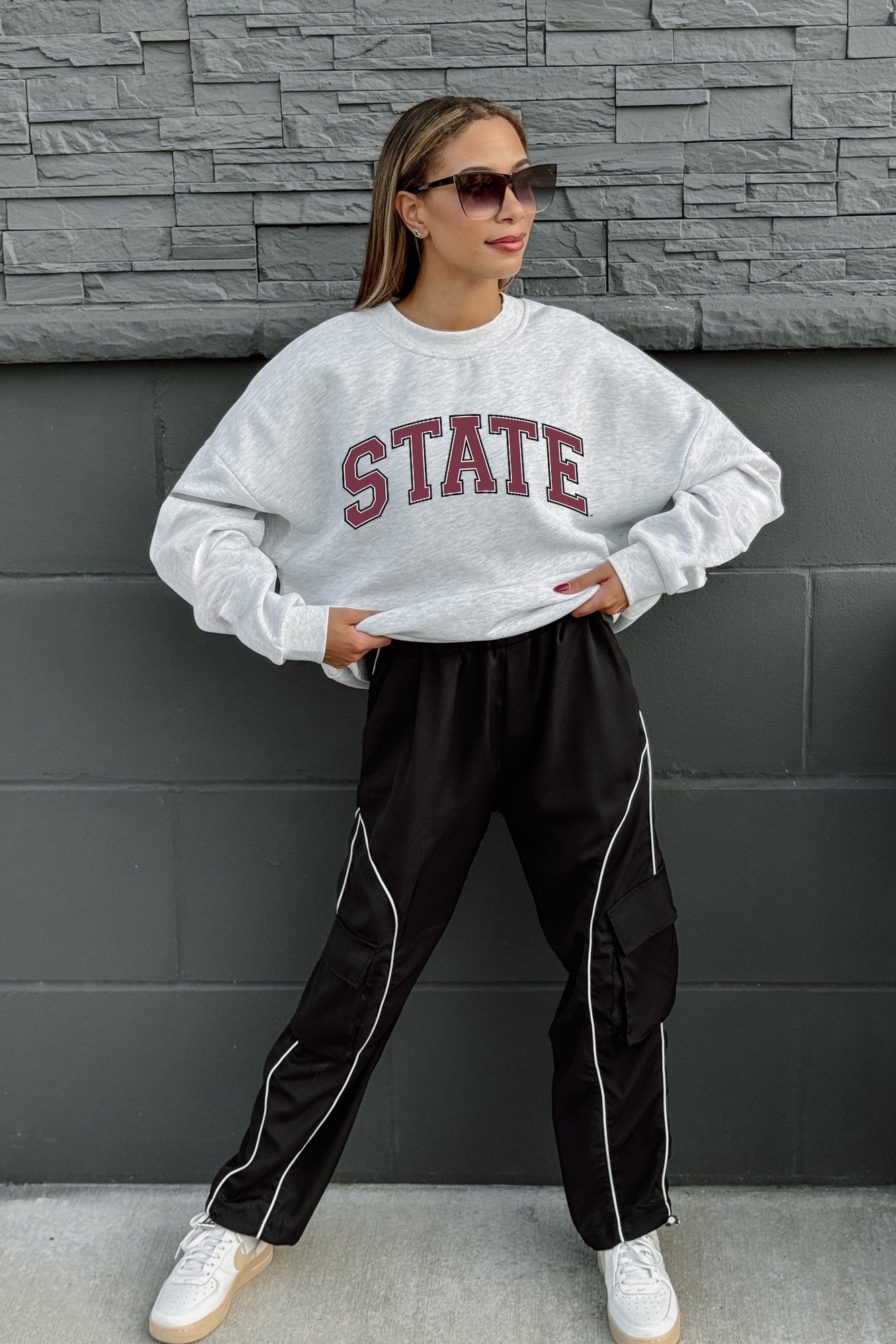 MISSISSIPPI STATE BULLDOGS Hail Fleece Crew Pullover By Madi Prewett Troutt