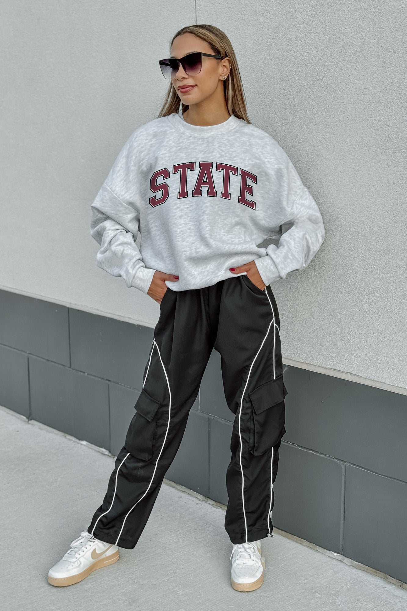 MISSISSIPPI STATE BULLDOGS Hail Fleece Crew Pullover By Madi Prewett Troutt