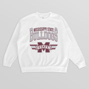 MISSISSIPPI STATE BULLDOGS SWIFT STRIKE PREMIUM FLEECE DROP SHOULDER CREWNECK PULLOVER