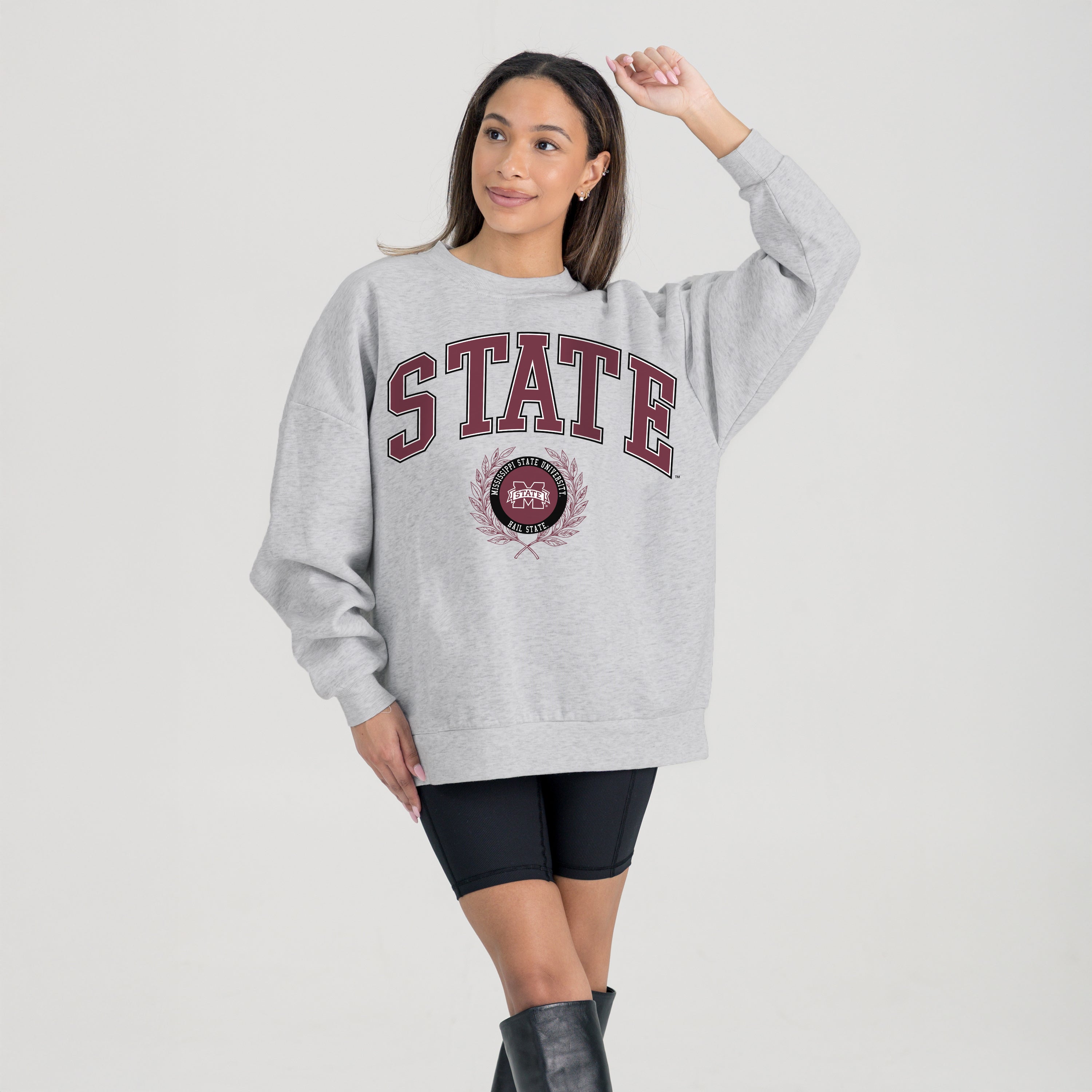 MISSISSIPPI STATE BULLDOGS TRADITION REFINED PREMIUM FLEECE CREWNECK PULLOVER