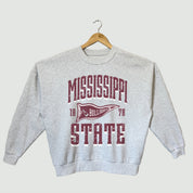MISSISSIPPI STATE BULLDOGS PENNANT PRIDE PREMIUM FLEECE DROP SHOULDER CREWNECK PULLOVER