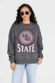 MISSISSIPPI STATE BULLDOGS SATURDAY SEAL PREMIUM FLEECE DROP SHOULDER CREWNECK PULLOVER