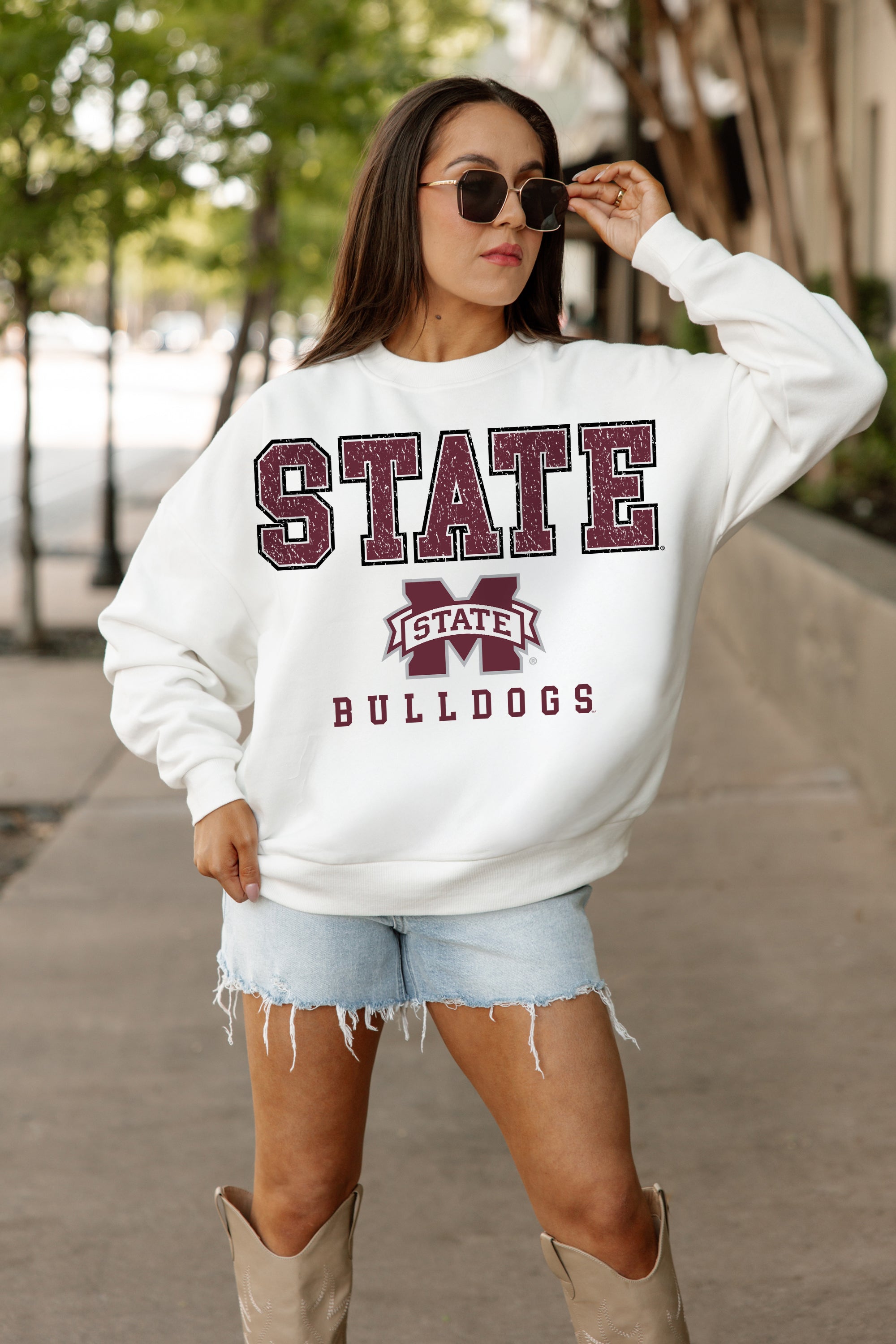 MISSISSIPPI STATE BULLDOGS Freestyle Fleece Drop-Shoulder Pullover