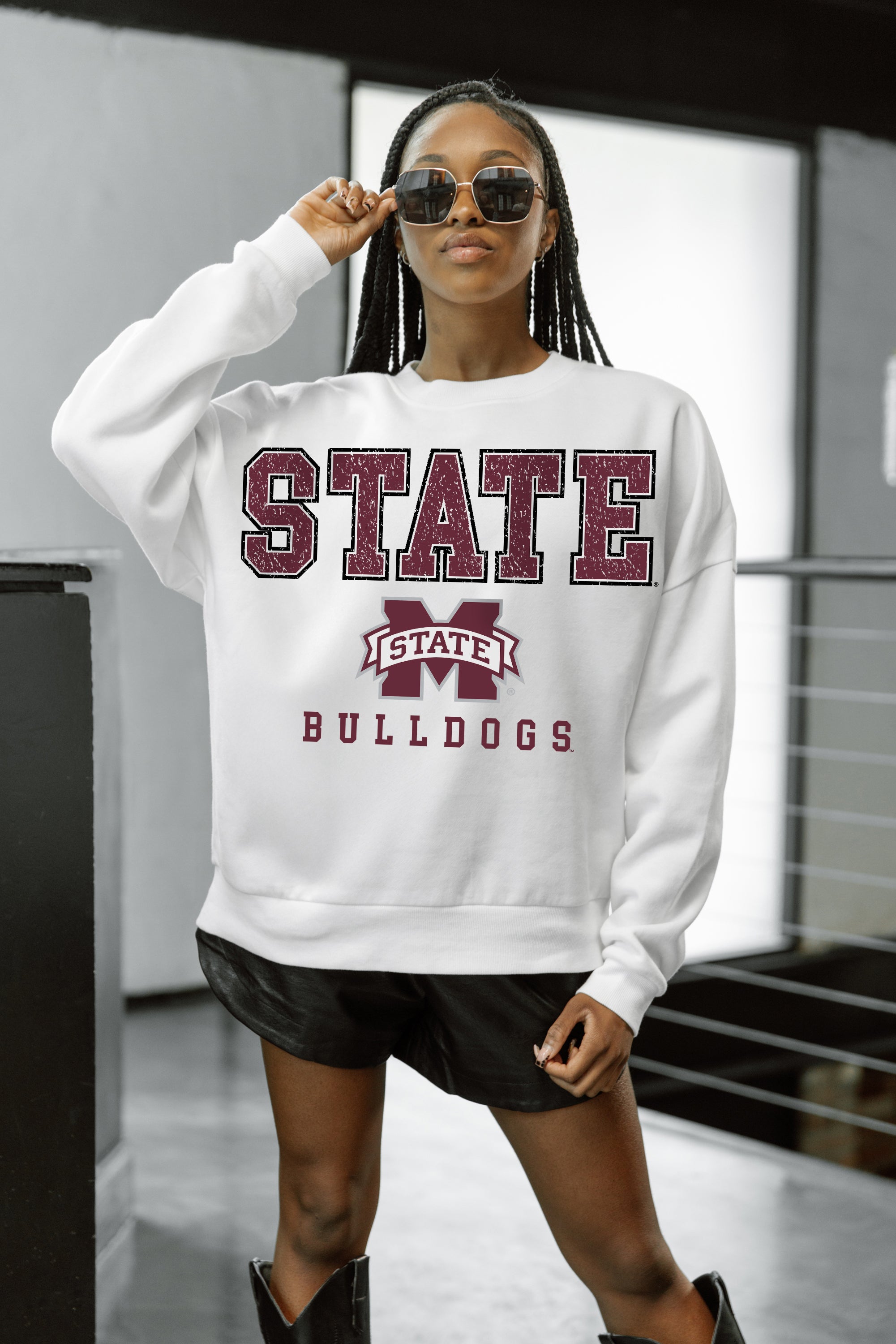 MISSISSIPPI STATE BULLDOGS Freestyle Fleece Drop-Shoulder Pullover