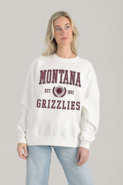 MONTANA GRIZZLIES TIMELESS TRIUMPH PREMIUM FLEECE DROP SHOULDER CREWNECK PULLOVER
