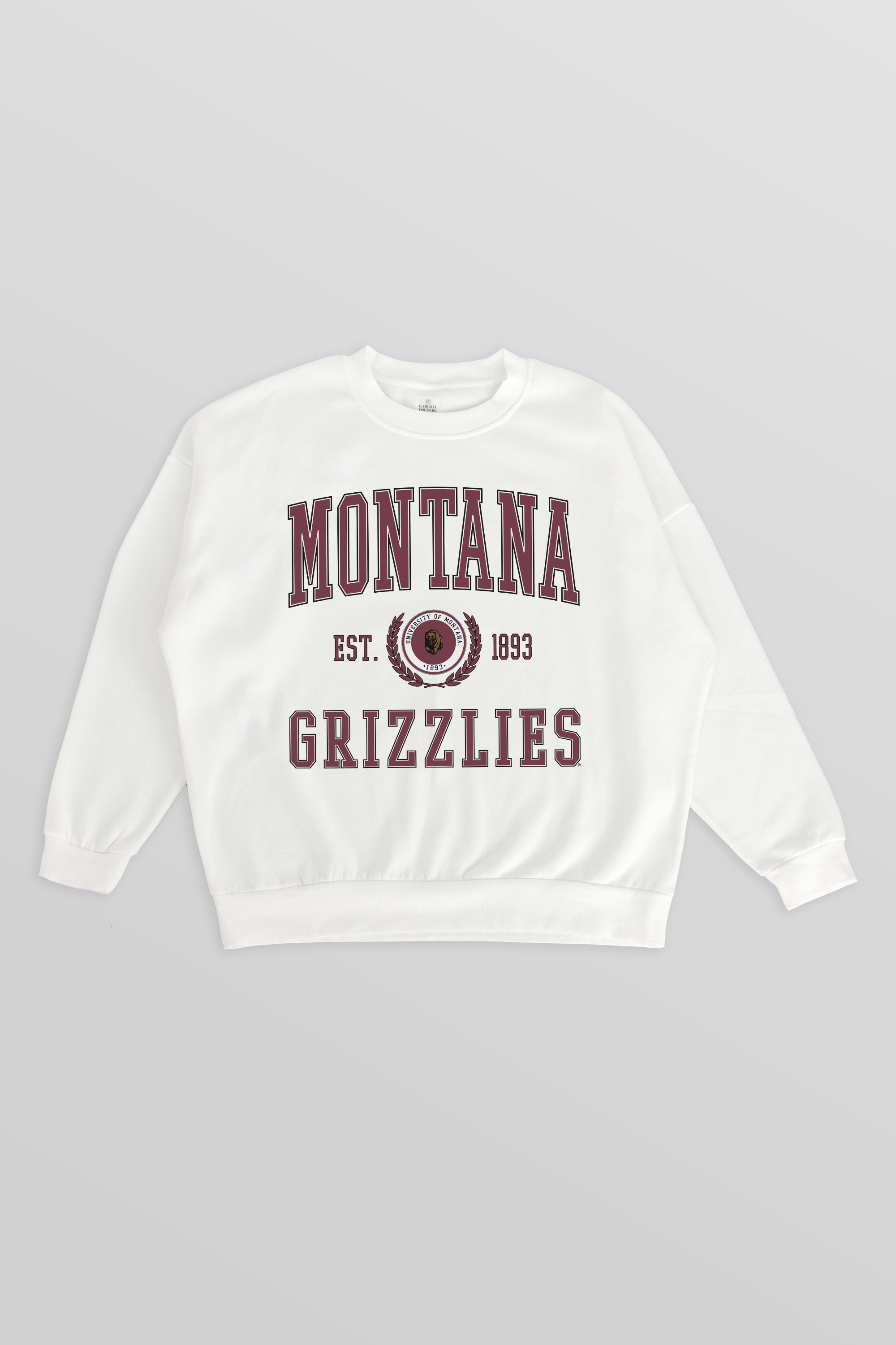 MONTANA GRIZZLIES TIMELESS TRIUMPH PREMIUM FLEECE DROP SHOULDER CREWNECK PULLOVER