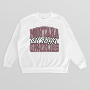 MONTANA GRIZZLIES FADED FORMATION PREMIUM FLEECE DROP SHOULDER CREWNECK PULLOVER