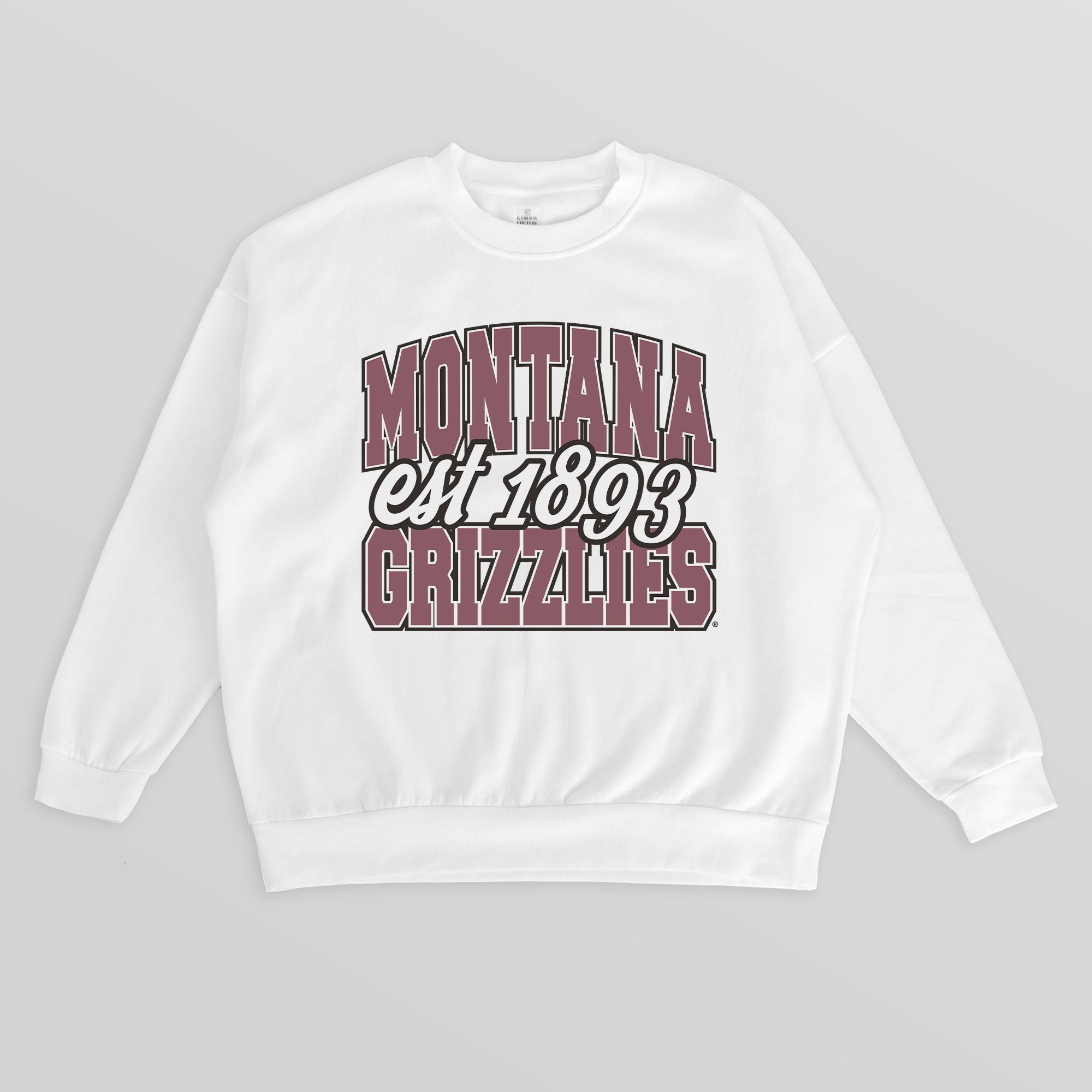 MONTANA GRIZZLIES FADED FORMATION PREMIUM FLEECE DROP SHOULDER CREWNECK PULLOVER
