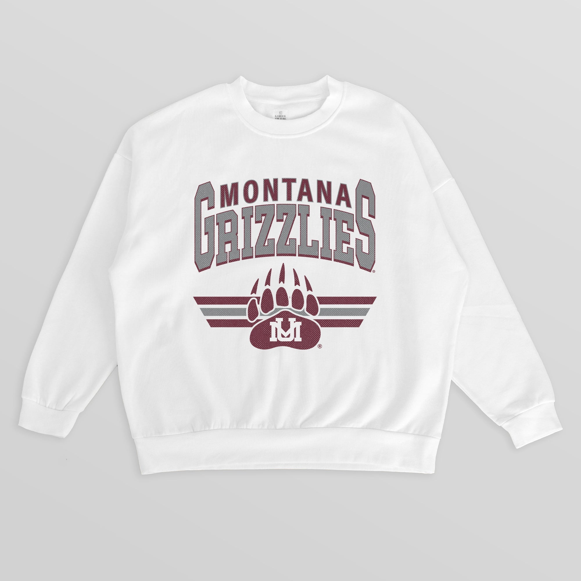 MONTANA GRIZZLIES SWIFT STRIKE PREMIUM FLEECE DROP SHOULDER CREWNECK PULLOVER