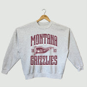 MONTANA GRIZZLIES PENNANT PRIDE PREMIUM FLEECE DROP SHOULDER CREWNECK PULLOVER