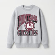 MONTANA GRIZZLIES GAME ON PREMIUM FLEECE DROP SHOULDER CREWNECK PULLOVER