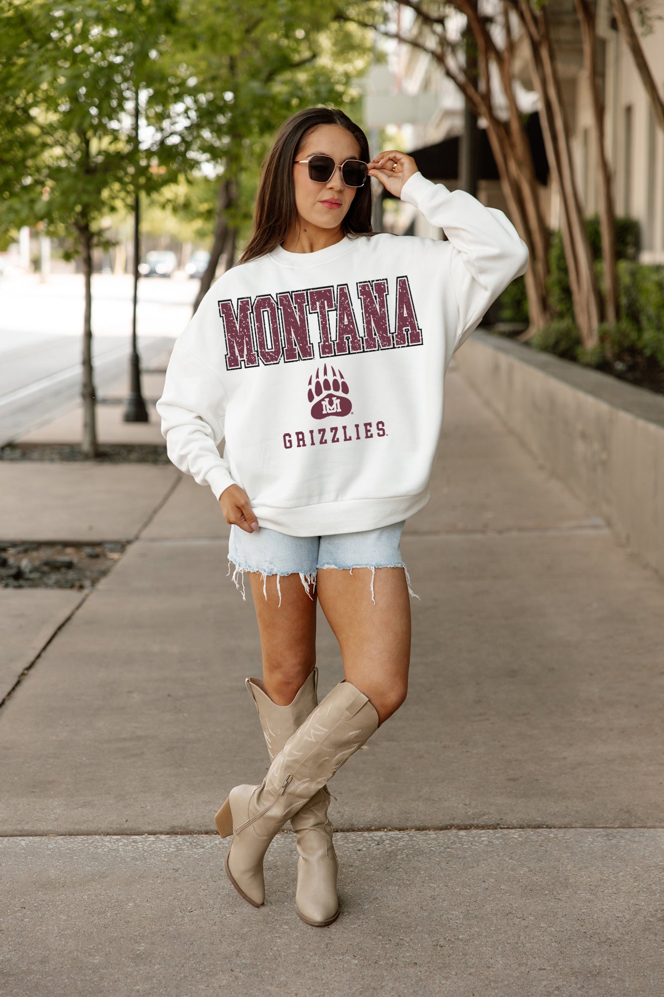 MONTANA GRIZZLIES FREESTYLE PREMIUM FLEECE CREWNECK PULLOVER
