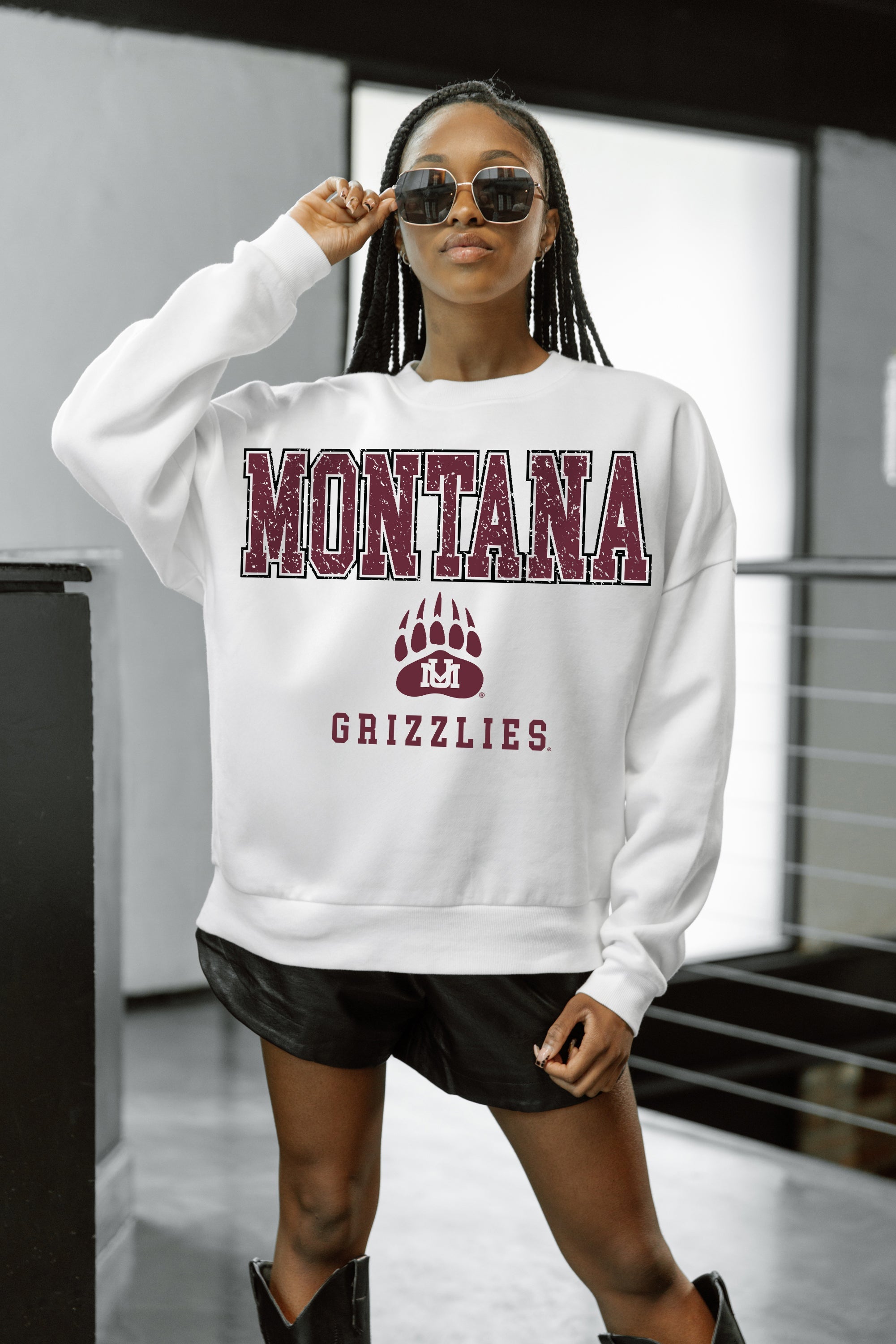 MONTANA GRIZZLIES FREESTYLE PREMIUM FLEECE CREWNECK PULLOVER