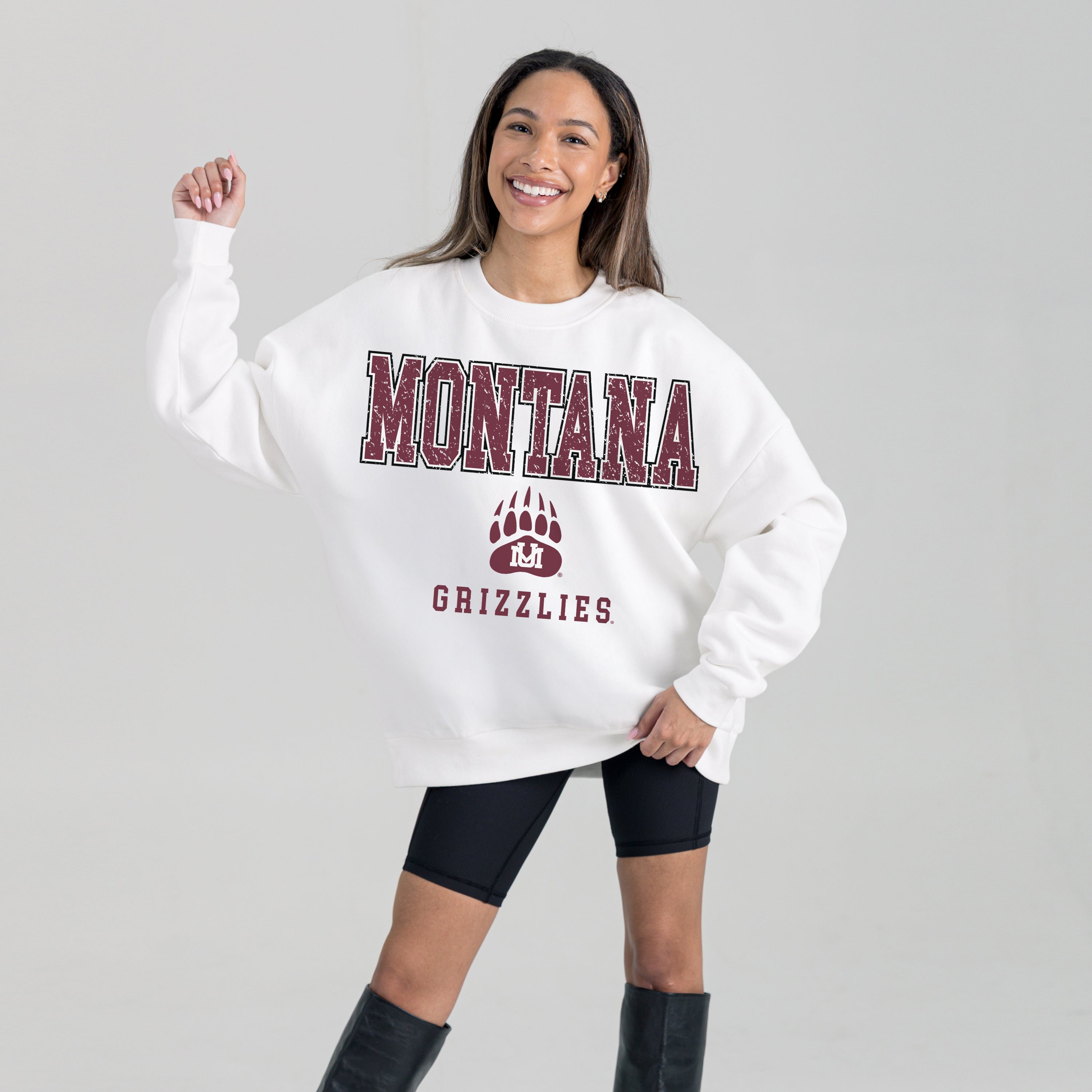 MONTANA GRIZZLIES FREESTYLE PREMIUM FLEECE CREWNECK PULLOVER