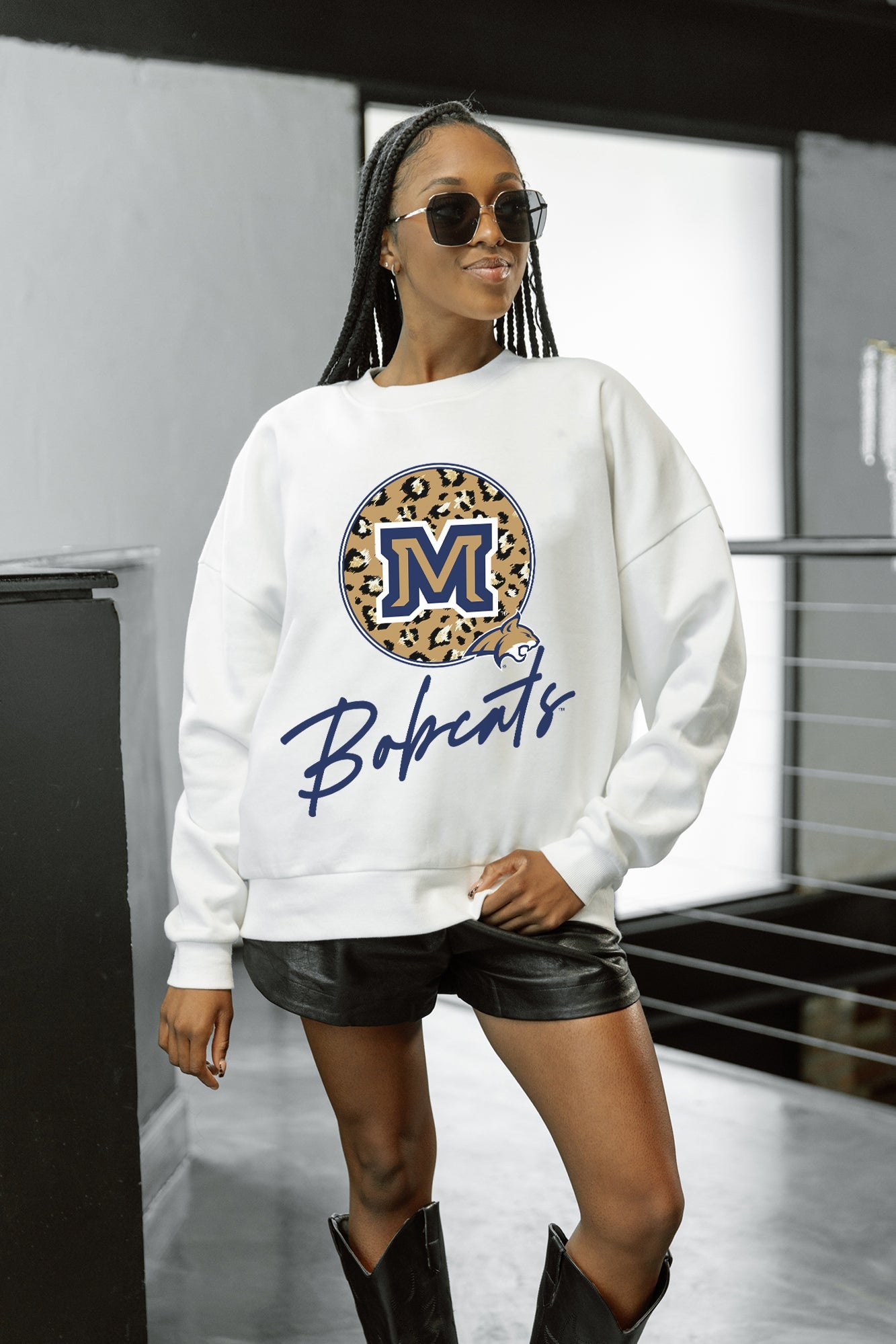 MONTANA STATE BOBCATS WILD BREAKTHROUGH PREMIUM FLEECE CREWNECK PULLOVER