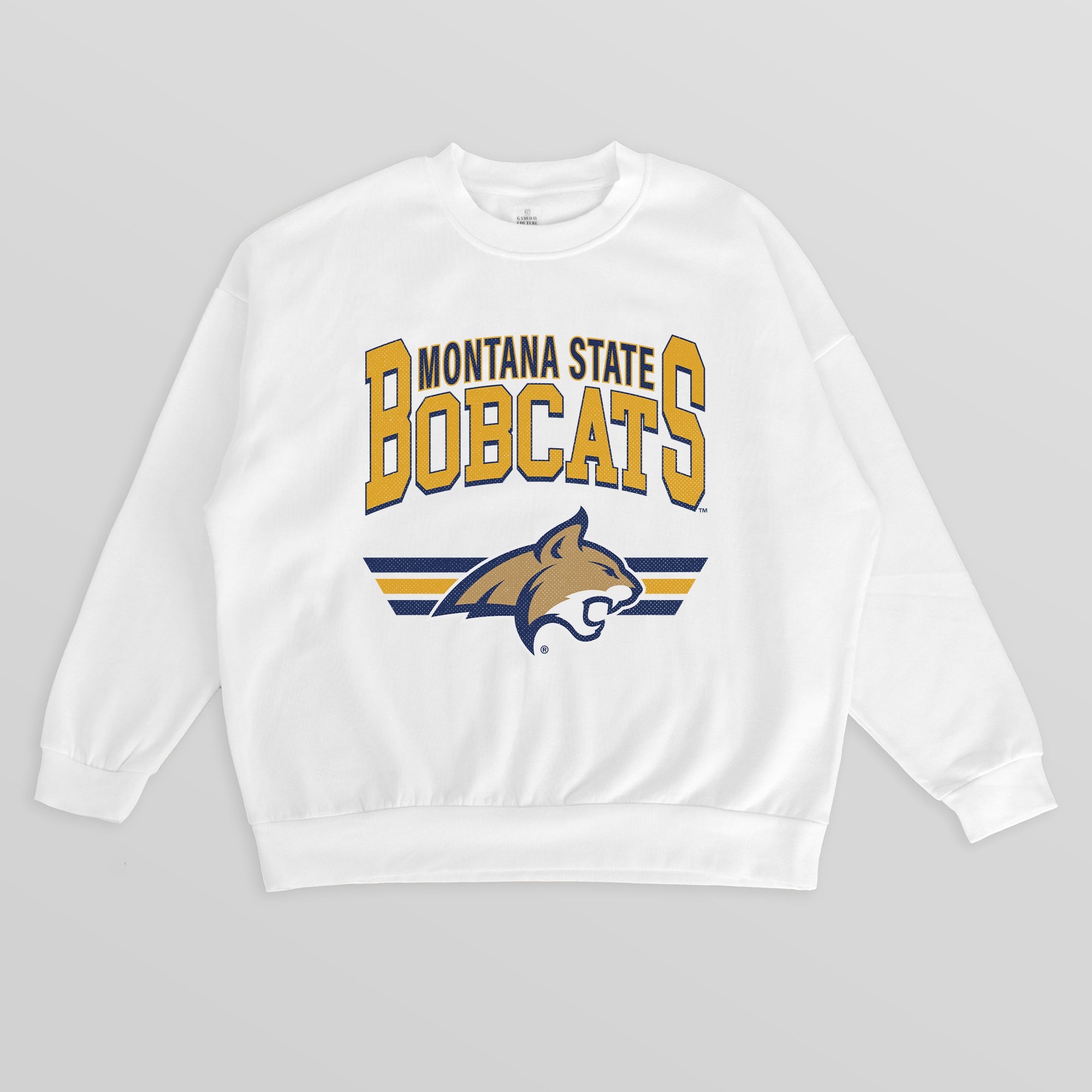 MONTANA STATE BOBCATS SWIFT STRIKE PREMIUM FLEECE DROP SHOULDER CREWNECK PULLOVER