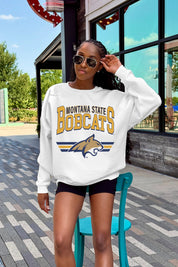 MONTANA STATE BOBCATS SWIFT STRIKE PREMIUM FLEECE DROP SHOULDER CREWNECK PULLOVER