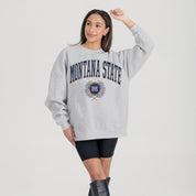 MONTANA STATE BOBCATS TRADITION REFINED PREMIUM FLEECE CREWNECK PULLOVER