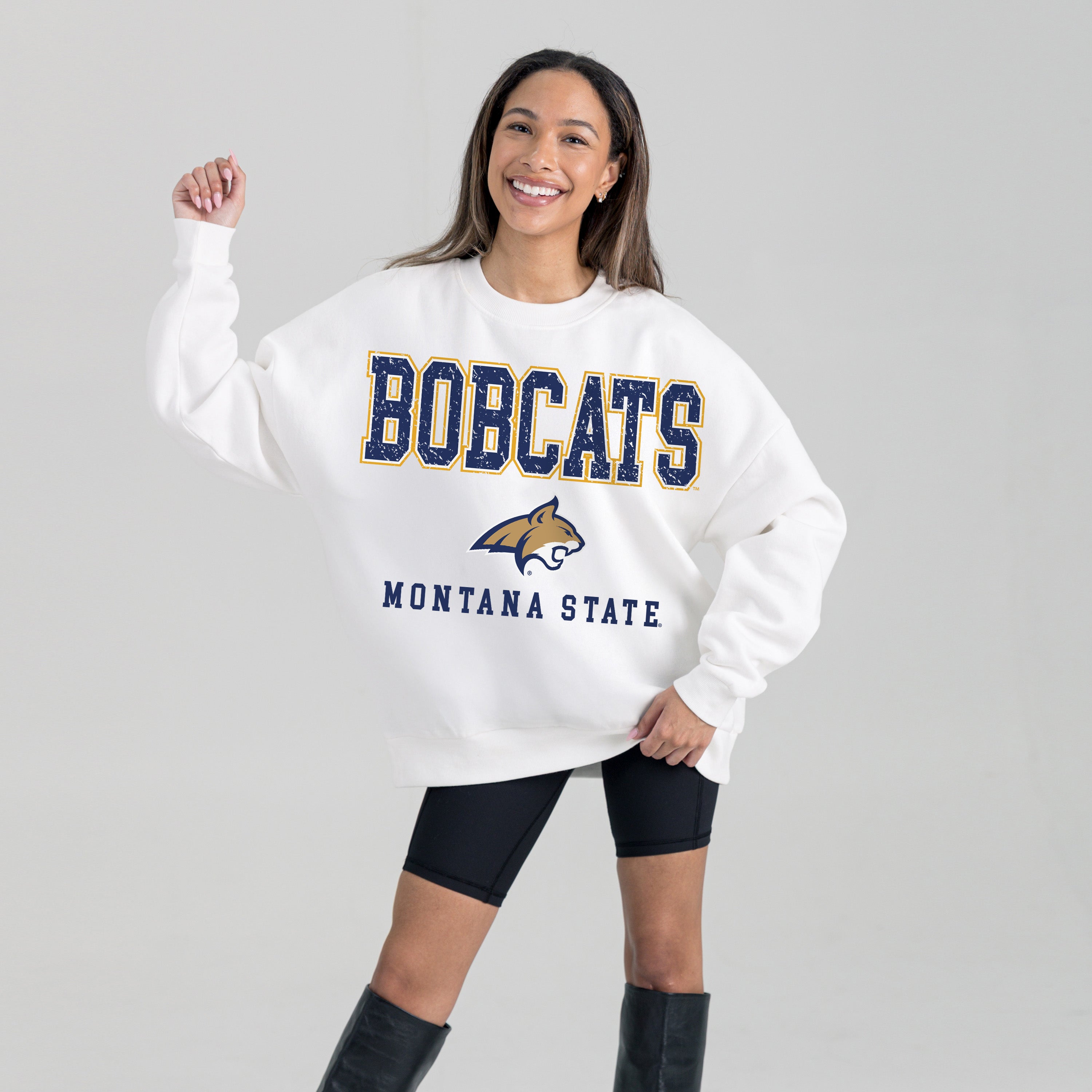 MONTANA STATE BOBCATS FREESTYLE PREMIUM FLEECE CREWNECK PULLOVER