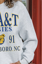 NORTH CAROLINA A&T STATE AGGIES ALLEGIANCE PREMIUM FLEECE DROP SHOULDER CREWNECK PULLOVER
