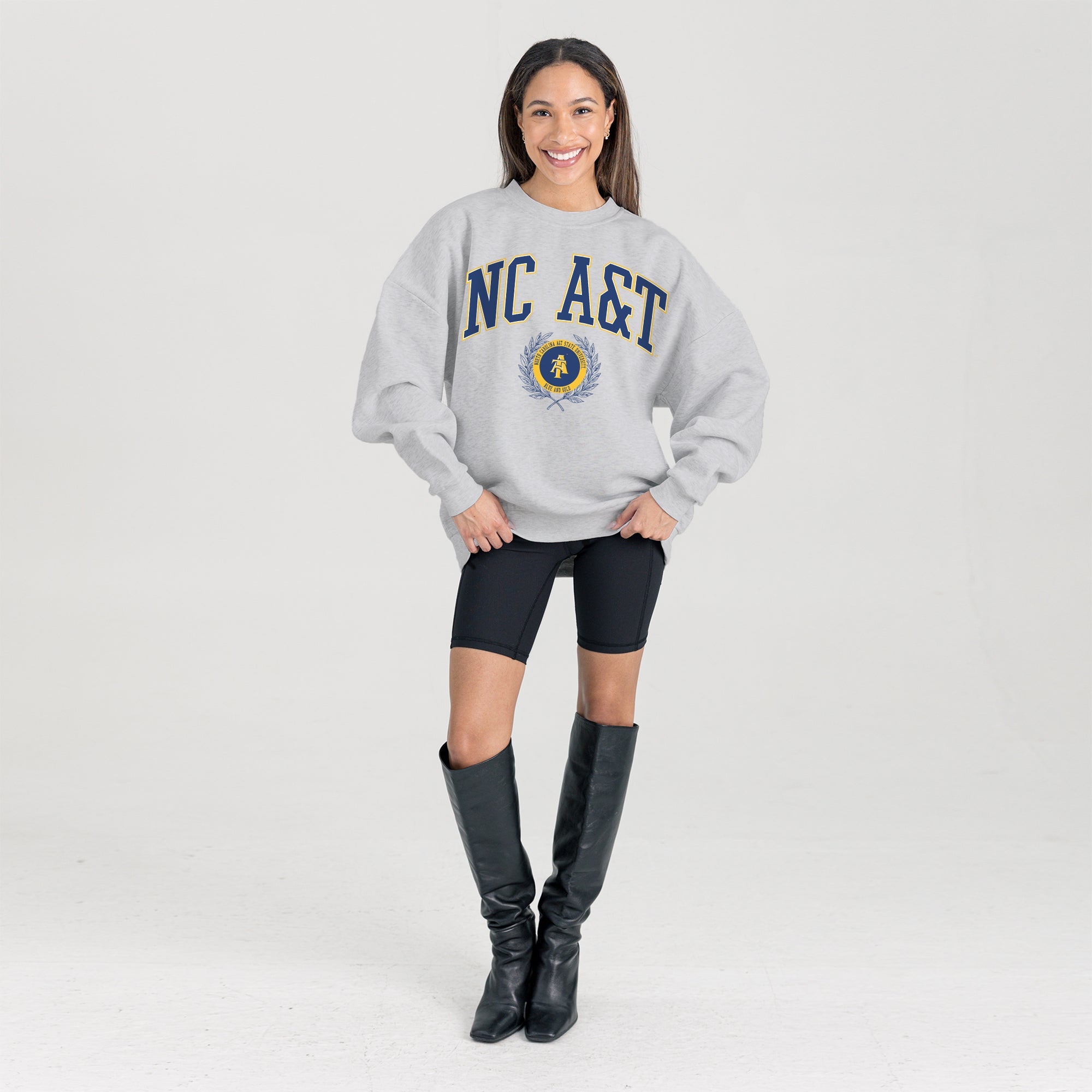 NORTH CAROLINA A&T STATE AGGIES TRADITION REFINED PREMIUM FLEECE CREWNECK PULLOVER