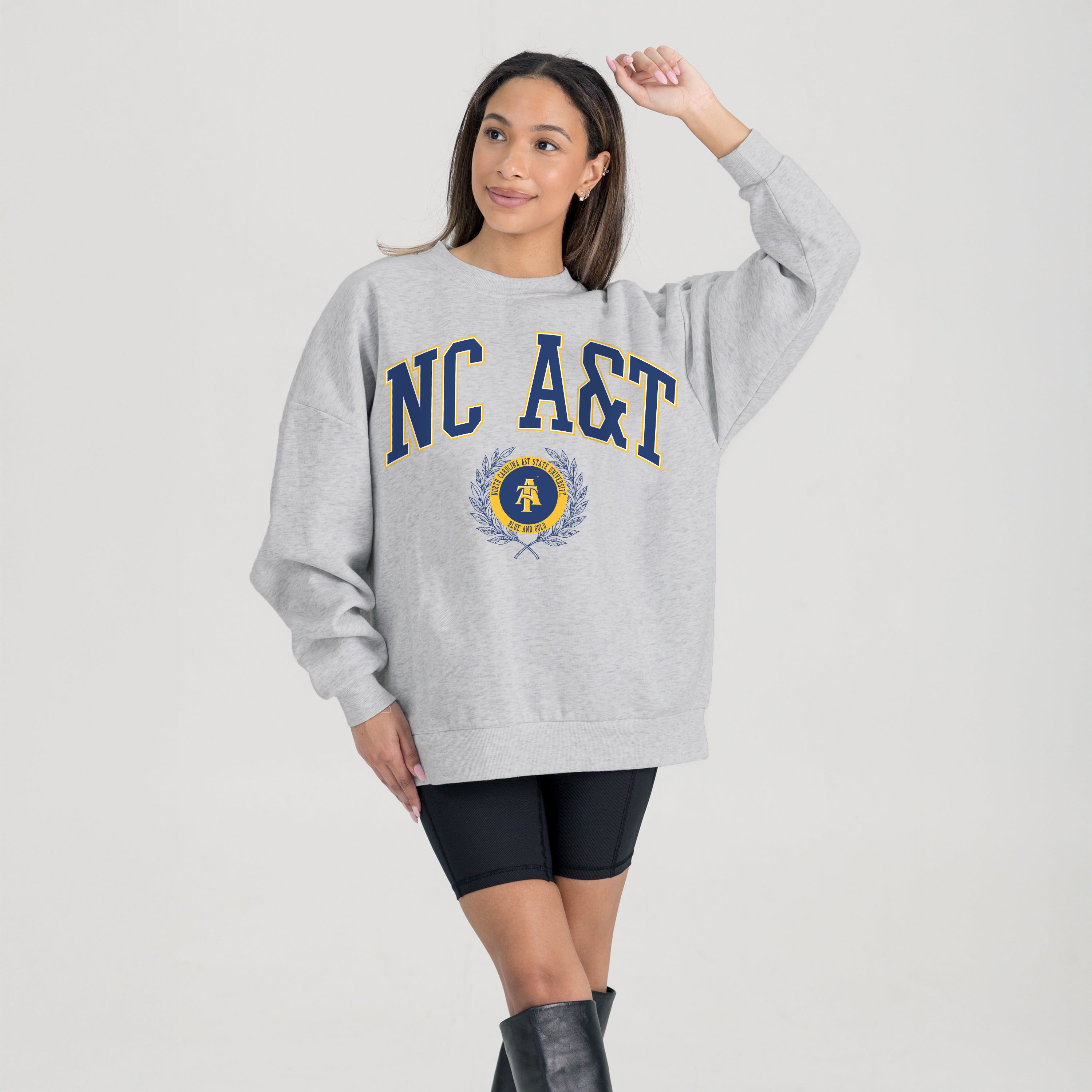 NORTH CAROLINA A&T STATE AGGIES TRADITION REFINED PREMIUM FLEECE CREWNECK PULLOVER