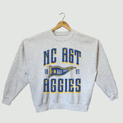 NORTH CAROLINA A&T STATE AGGIES PENNANT PRIDE PREMIUM FLEECE DROP SHOULDER CREWNECK PULLOVER