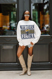 NORTHERN ARIZONA LUMBERJACKS FAIR CATCH PREMIUM FLEECE DROP SHOULDER CREWNECK PULLOVER