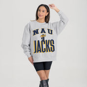 NORTHERN ARIZONA LUMBERJACKS FIERCE FOCUS PREMIUM FLEECE DROP SHOULDER CREWNECK PULLOVER