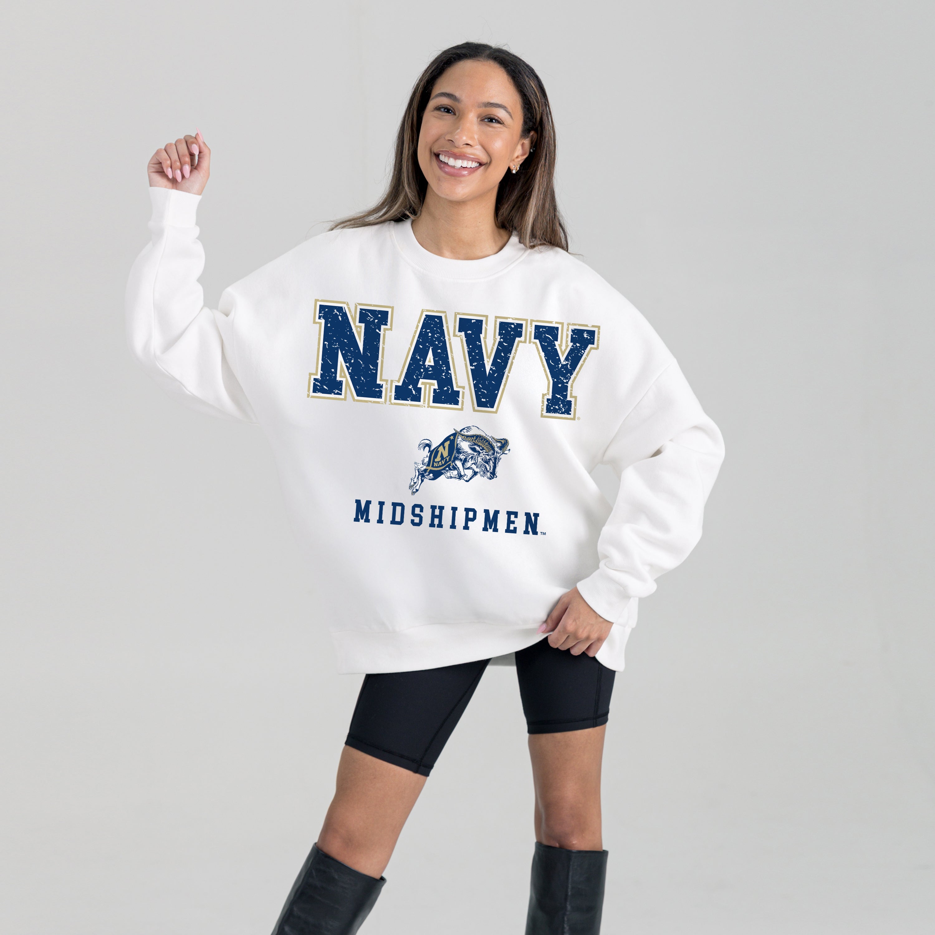 US NAVY MIDSHIPMEN FREESTYLE PREMIUM FLEECE CREWNECK PULLOVER