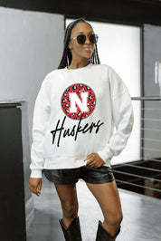 NEBRASKA CORNHUSKERS WILD BREAKTHROUGH PREMIUM FLEECE CREWNECK PULLOVER