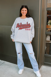 NEBRASKA CORNHUSKERS CLASSIC WIN PREMIUM FLEECE CREWNECK PULLOVER