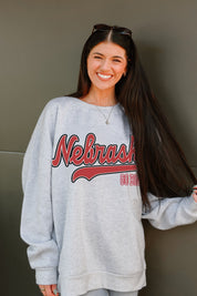 NEBRASKA CORNHUSKERS CLASSIC WIN PREMIUM FLEECE CREWNECK PULLOVER