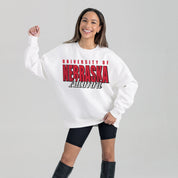 NEBRASKA CORNHUSKERS ALUMNI ERA PREMIUM DROP SHOULDER FLEECE CREWNECK PULLOVER