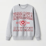 NEBRASKA CORNHUSKERS DEGREE UNLOCKED PREMIUM DROP SHOULDER FLEECE CREWNECK PULLOVER