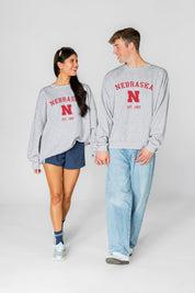 NEBRASKA CORNHUSKERS CAMPUS ENERGY PREMIUM FLEECE CREWNECK PULLOVER