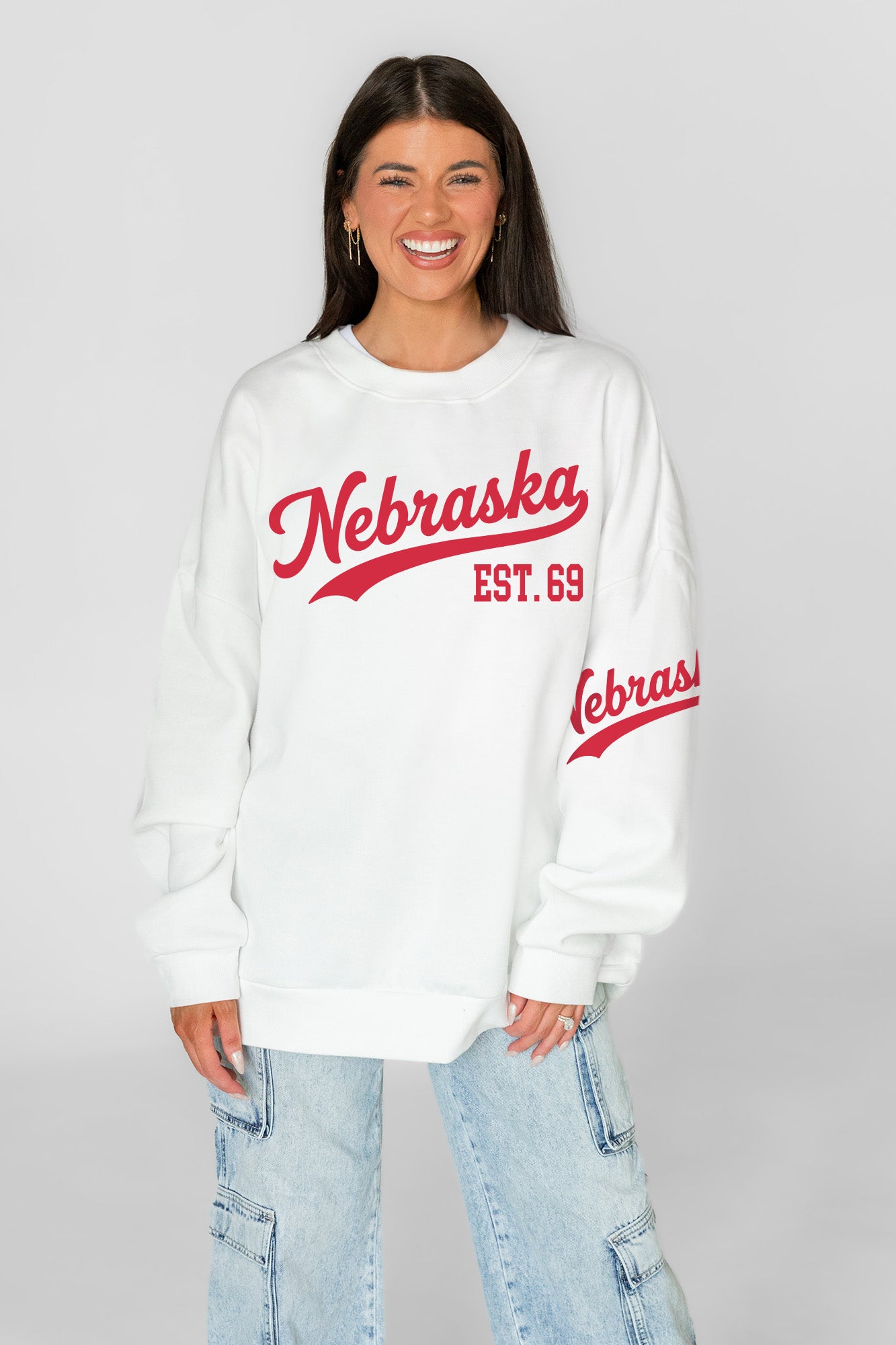 NEBRASKA CORNHUSKERS DAY ONE PREMIUM FLEECE UNISEX CREWNECK PULLOVER
