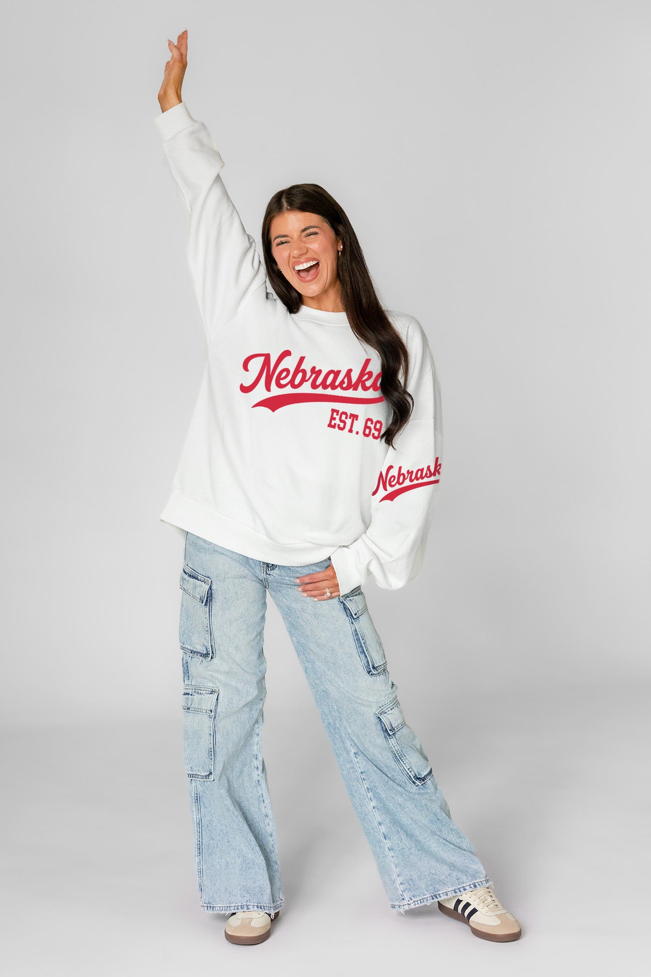 NEBRASKA CORNHUSKERS DAY ONE PREMIUM FLEECE UNISEX CREWNECK PULLOVER