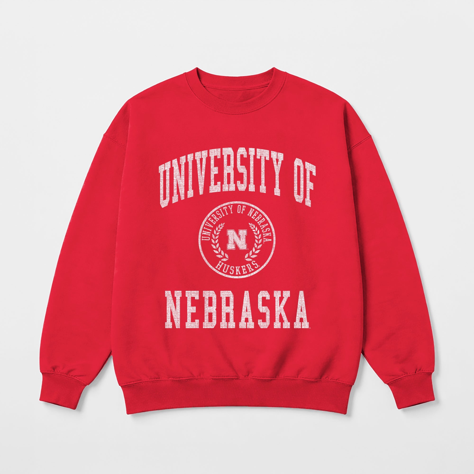 NEBRASKA CORNHUSKERS PRIME PLAY PREMIUM FLEECE DROP SHOULDER CREWNECK PULLOVER