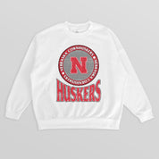 NEBRASKA CORNHUSKERS ENDZONE PREMIUM FLEECE DROP SHOULDER CREWNECK PULLOVER