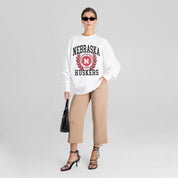 NEBRASKA CORNHUSKERS GOLD STANDARD PREMIUM FLEECE DROP SHOULDER CREWNECK PULLOVER