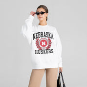 NEBRASKA CORNHUSKERS GOLD STANDARD PREMIUM FLEECE DROP SHOULDER CREWNECK PULLOVER
