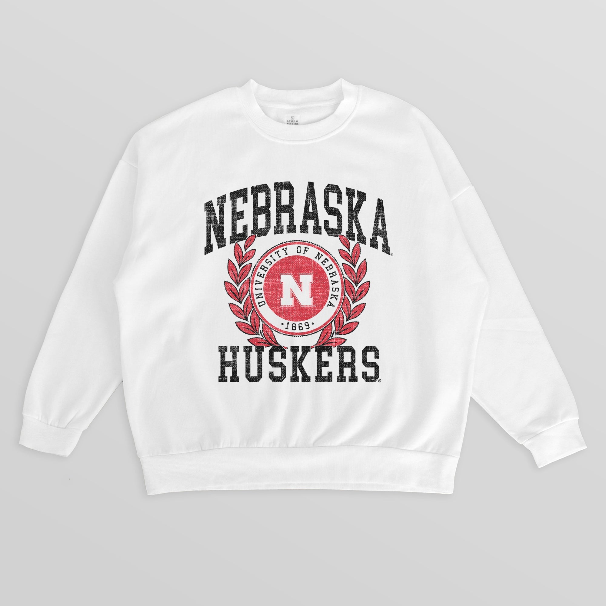 NEBRASKA CORNHUSKERS GOLD STANDARD PREMIUM FLEECE DROP SHOULDER CREWNECK PULLOVER