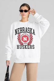 NEBRASKA CORNHUSKERS GOLD STANDARD PREMIUM FLEECE DROP SHOULDER CREWNECK PULLOVER