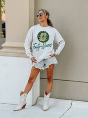 Ash Grey Charlotte 49ers Going Wild Fleece Crewneck Pullover - Styled Street Look | Gameday Couture - SOHO