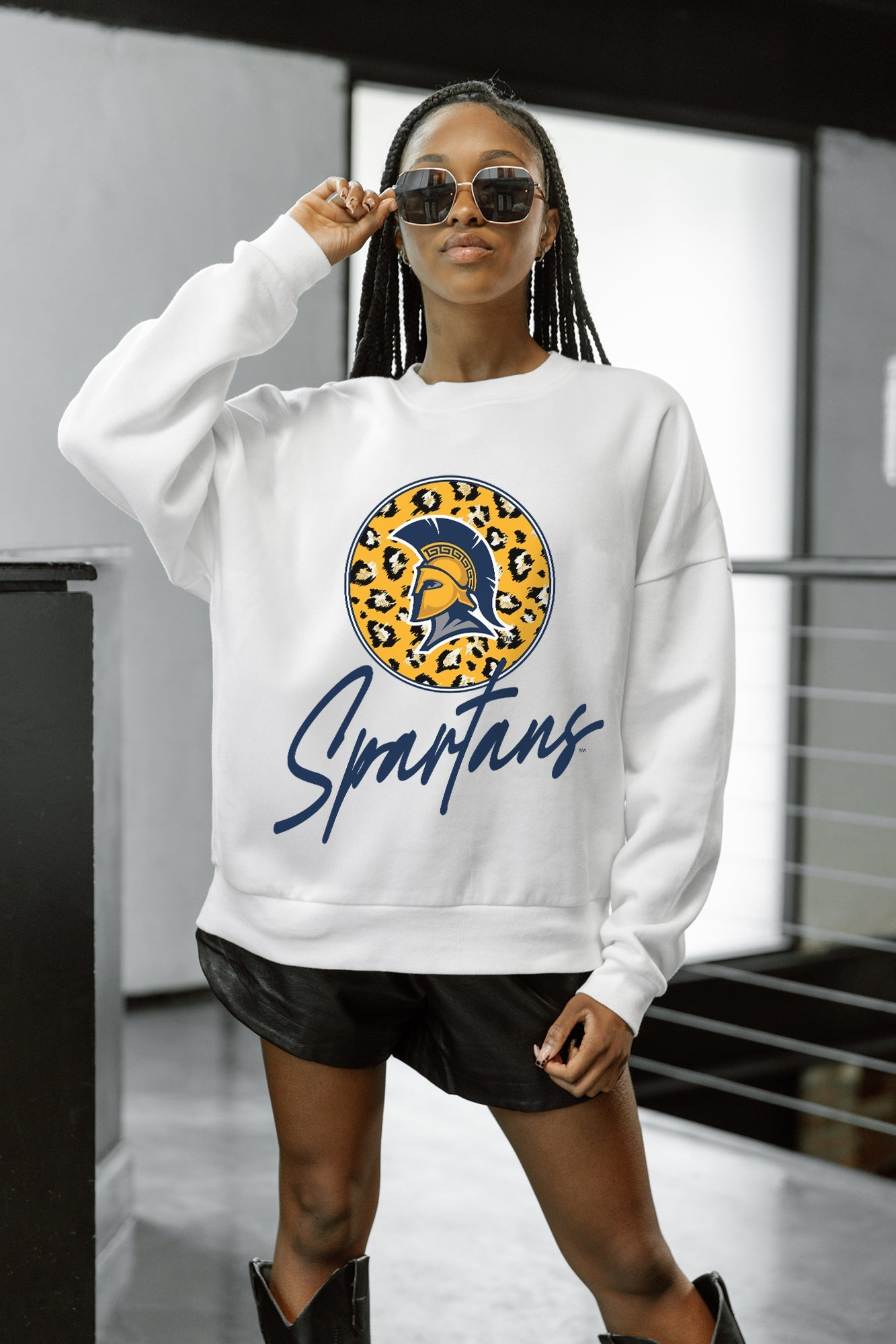 UNC GREENSBORO SPARTANS WILD BREAKTHROUGH PREMIUM FLEECE CREWNECK PULLOVER
