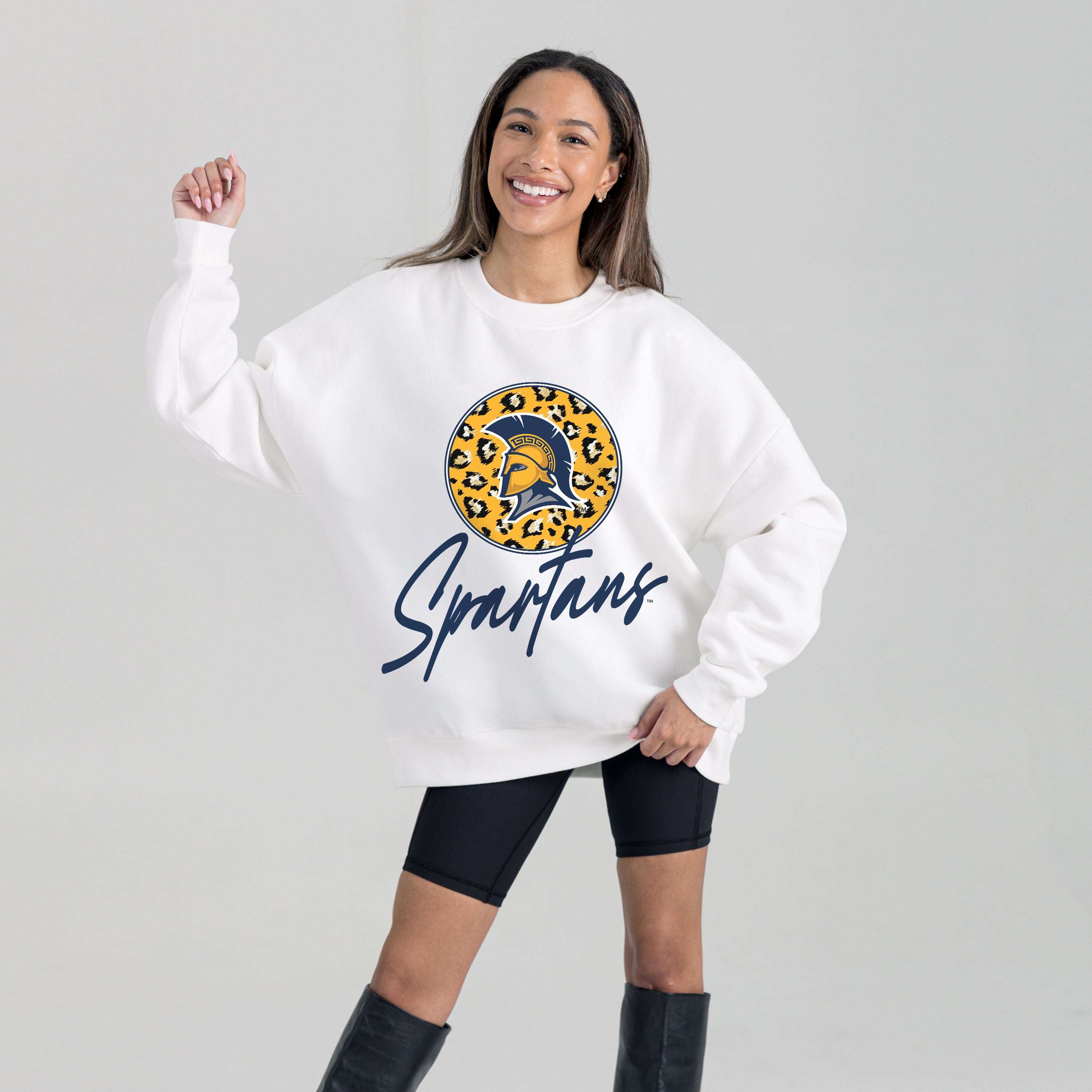 UNC GREENSBORO SPARTANS WILD BREAKTHROUGH PREMIUM FLEECE CREWNECK PULLOVER
