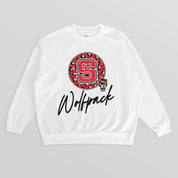 NORTH CAROLINA STATE WOLFPACK WILD BREAKTHROUGH PREMIUM FLEECE CREWNECK PULLOVER