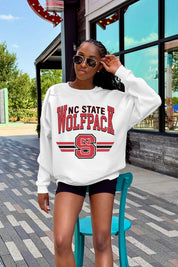 NORTH CAROLINA STATE WOLFPACK SWIFT STRIKE PREMIUM FLEECE DROP SHOULDER CREWNECK PULLOVER