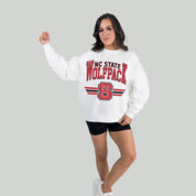 NORTH CAROLINA STATE WOLFPACK SWIFT STRIKE PREMIUM FLEECE DROP SHOULDER CREWNECK PULLOVER